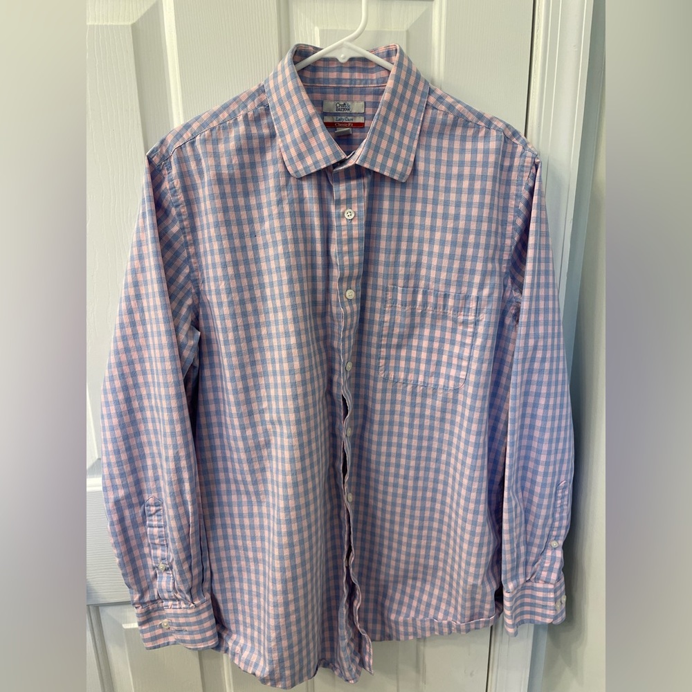 Sonoma Mens blue and pink dress shirt 16 1/2 34/35
